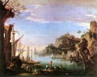 Rosa, Salvator - Harbour with Ruins